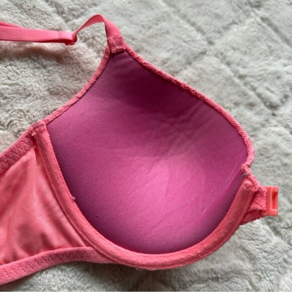 Victoria's Secret PINK | Coral Lace Push-Up Bra | Size 32DD - Picture 12 of 15